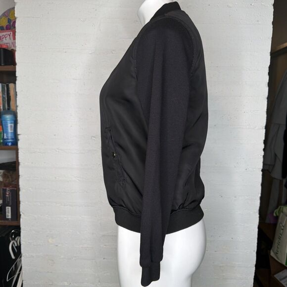 Forever 21 Mixed Media Bomber Jacket S New Preppy Street Style Minimalist - Picture 3 of 8